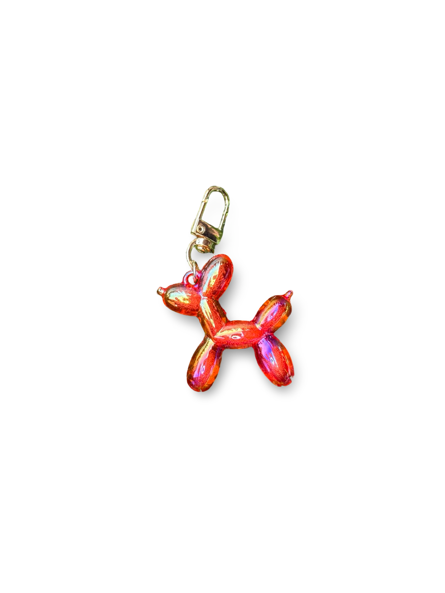 Hot Pink clear iridescent balloon dog charm