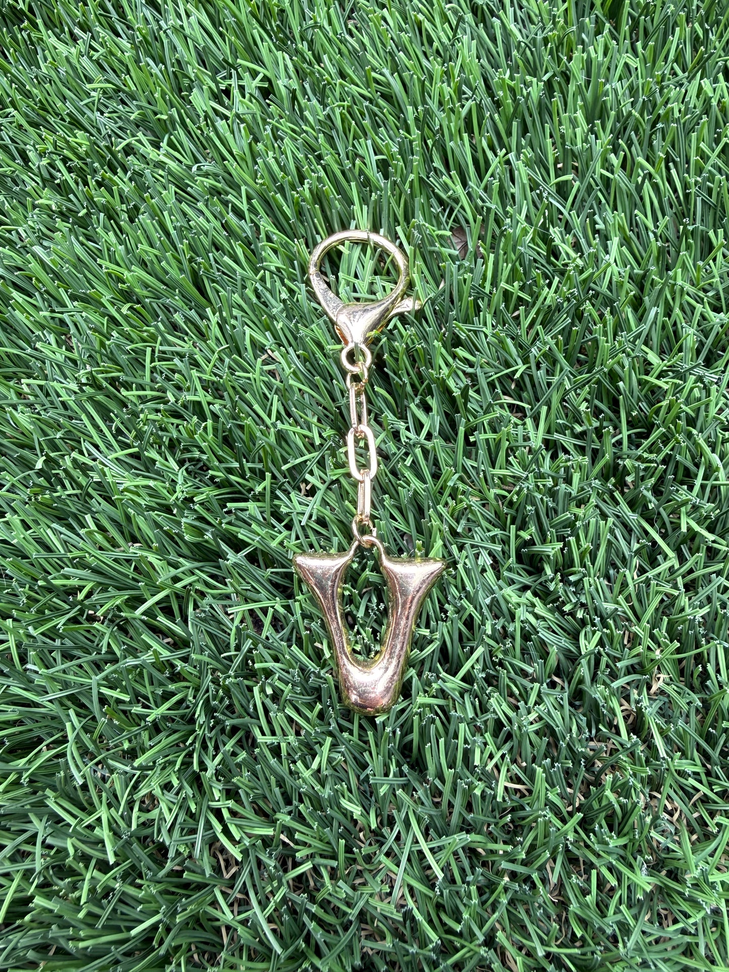 Gold Bubble letter charm