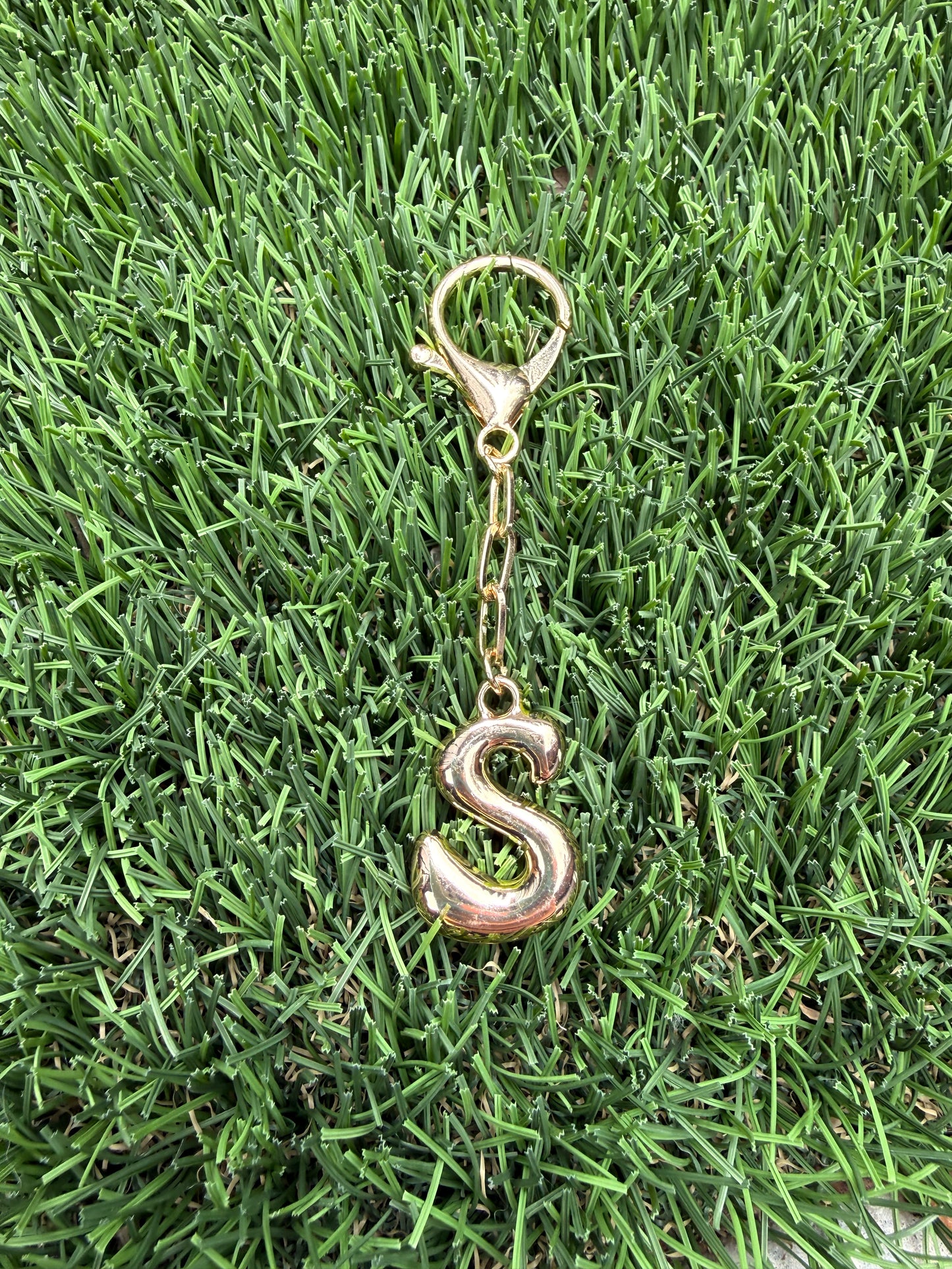 Gold Bubble letter charm