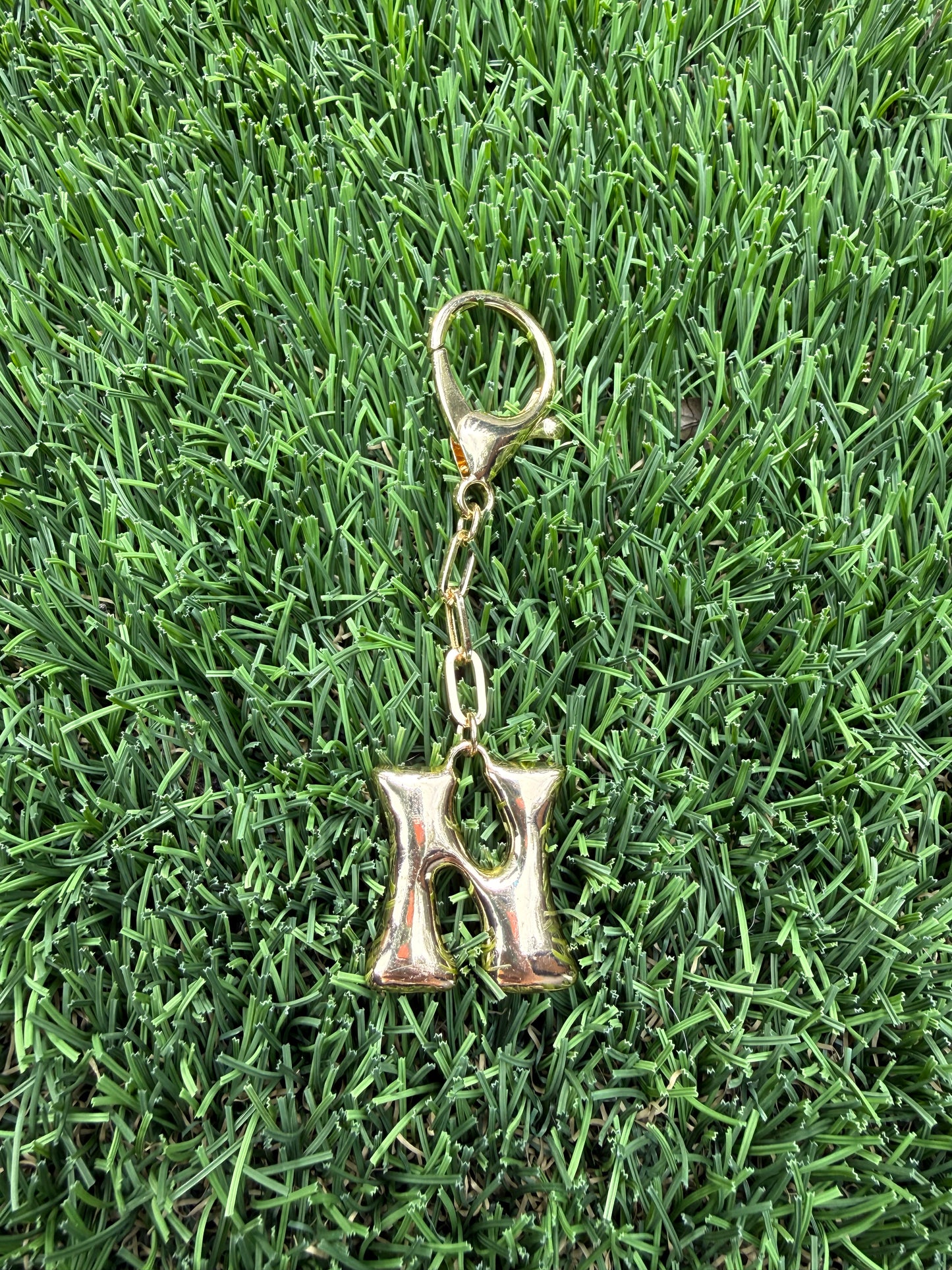 Gold Bubble letter charm