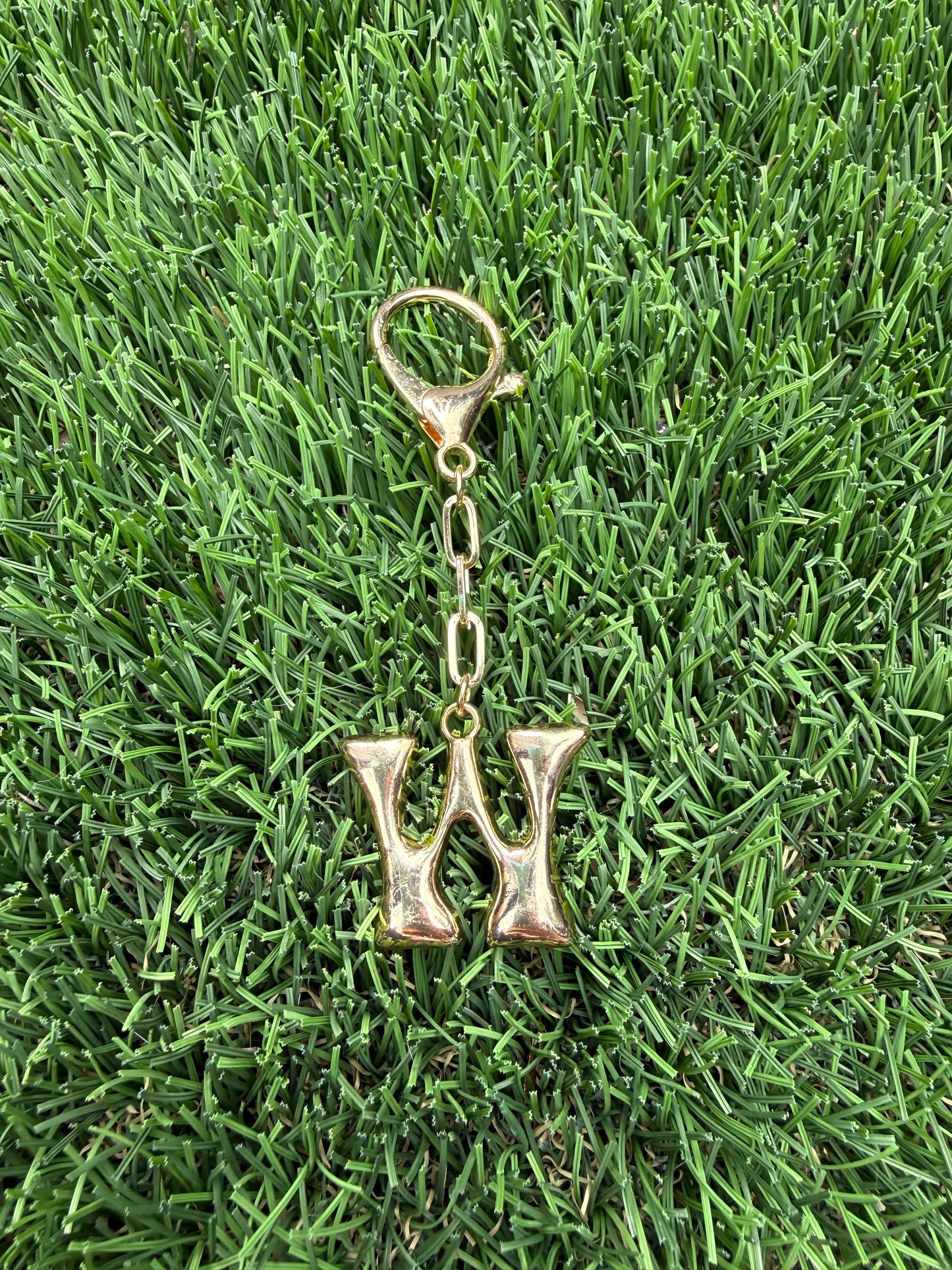 Gold Bubble letter charm