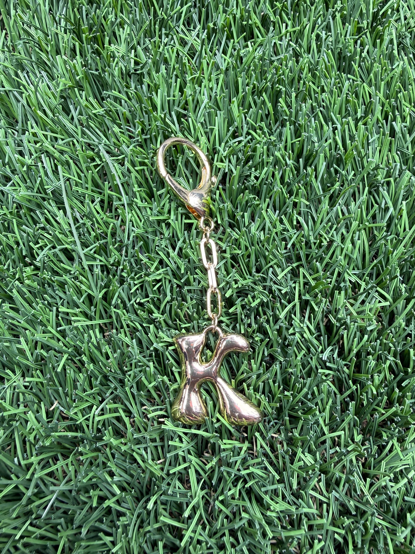 Gold Bubble letter charm