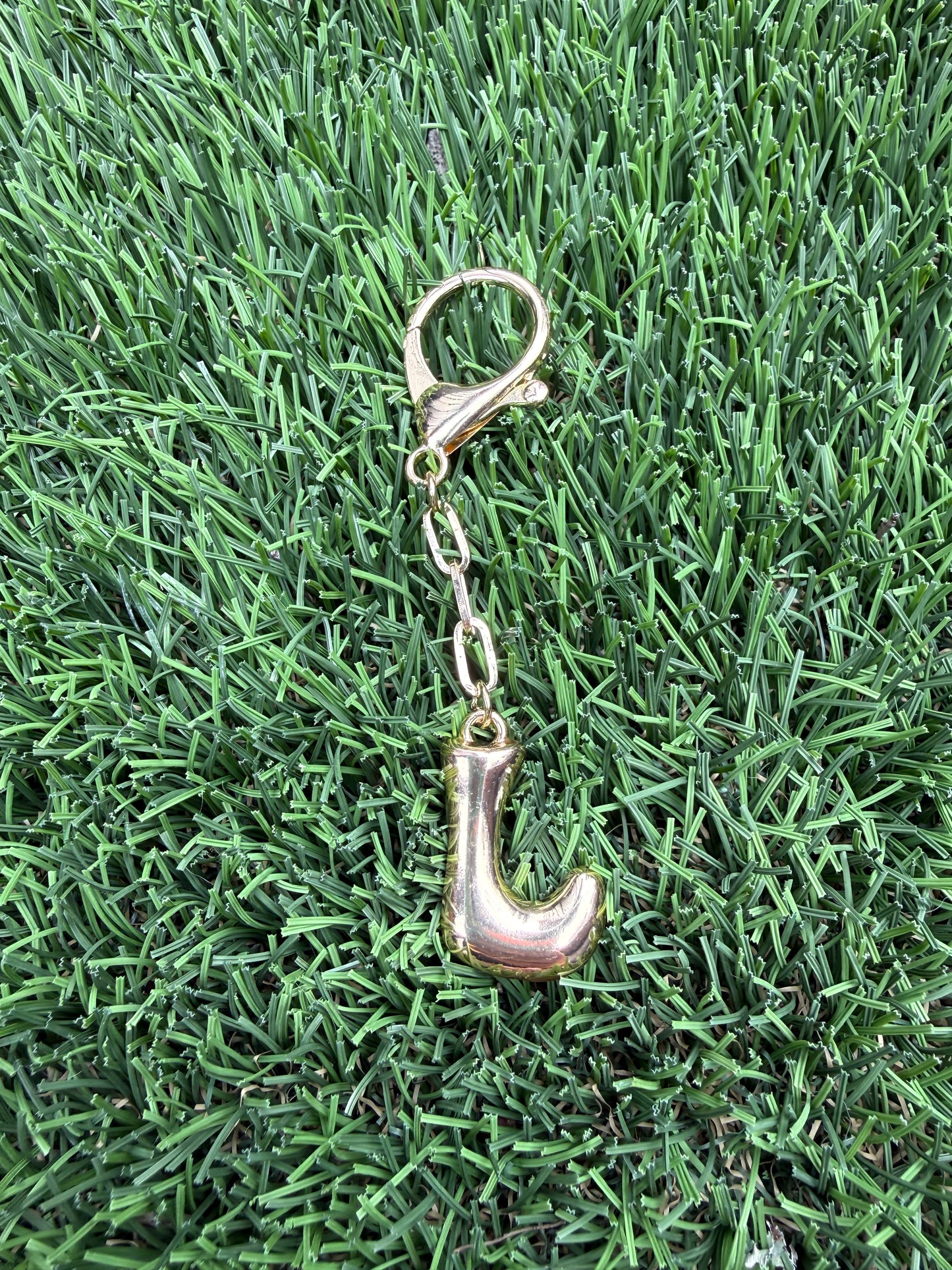 Gold Bubble letter charm