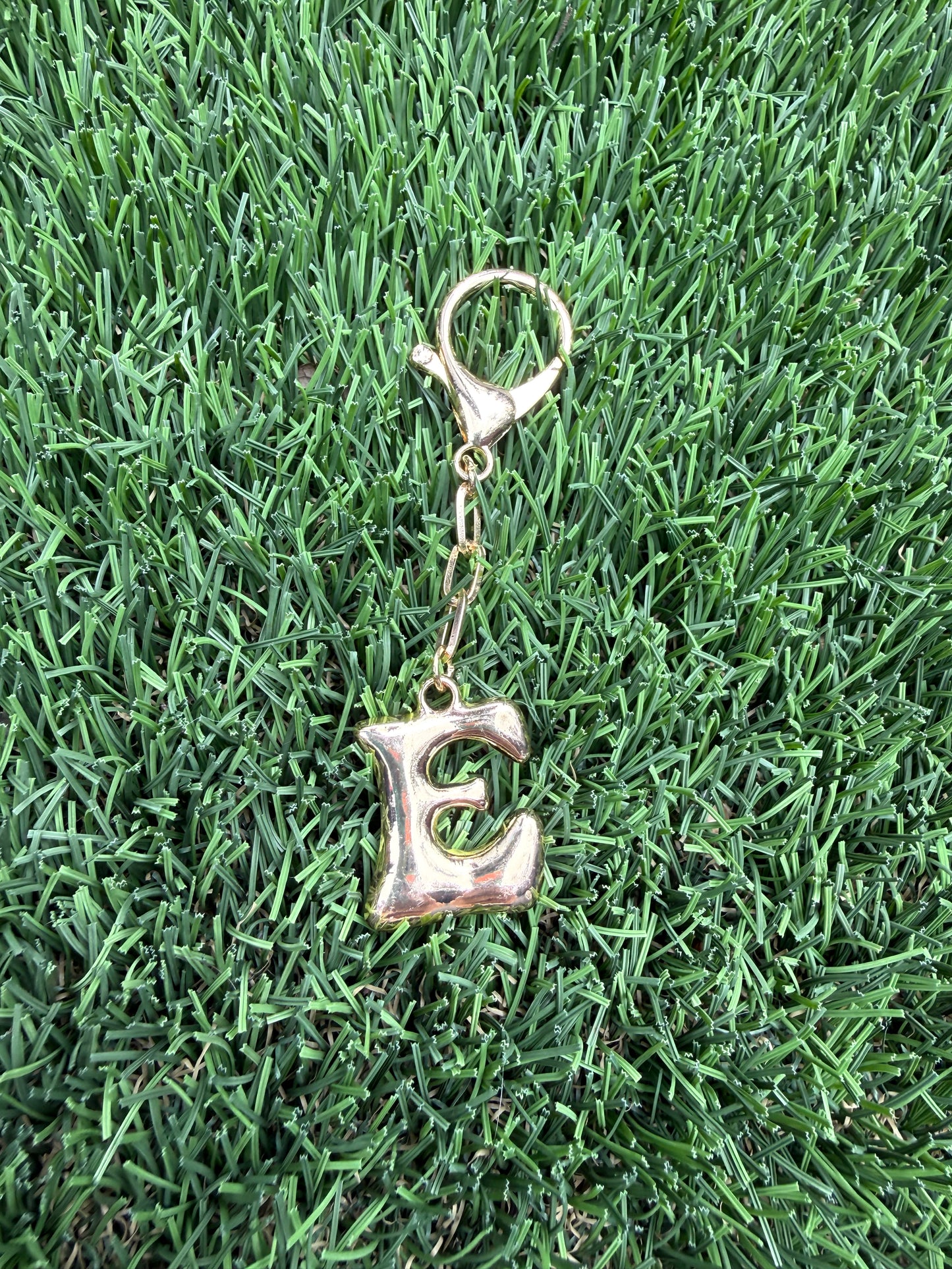 Gold Bubble letter charm