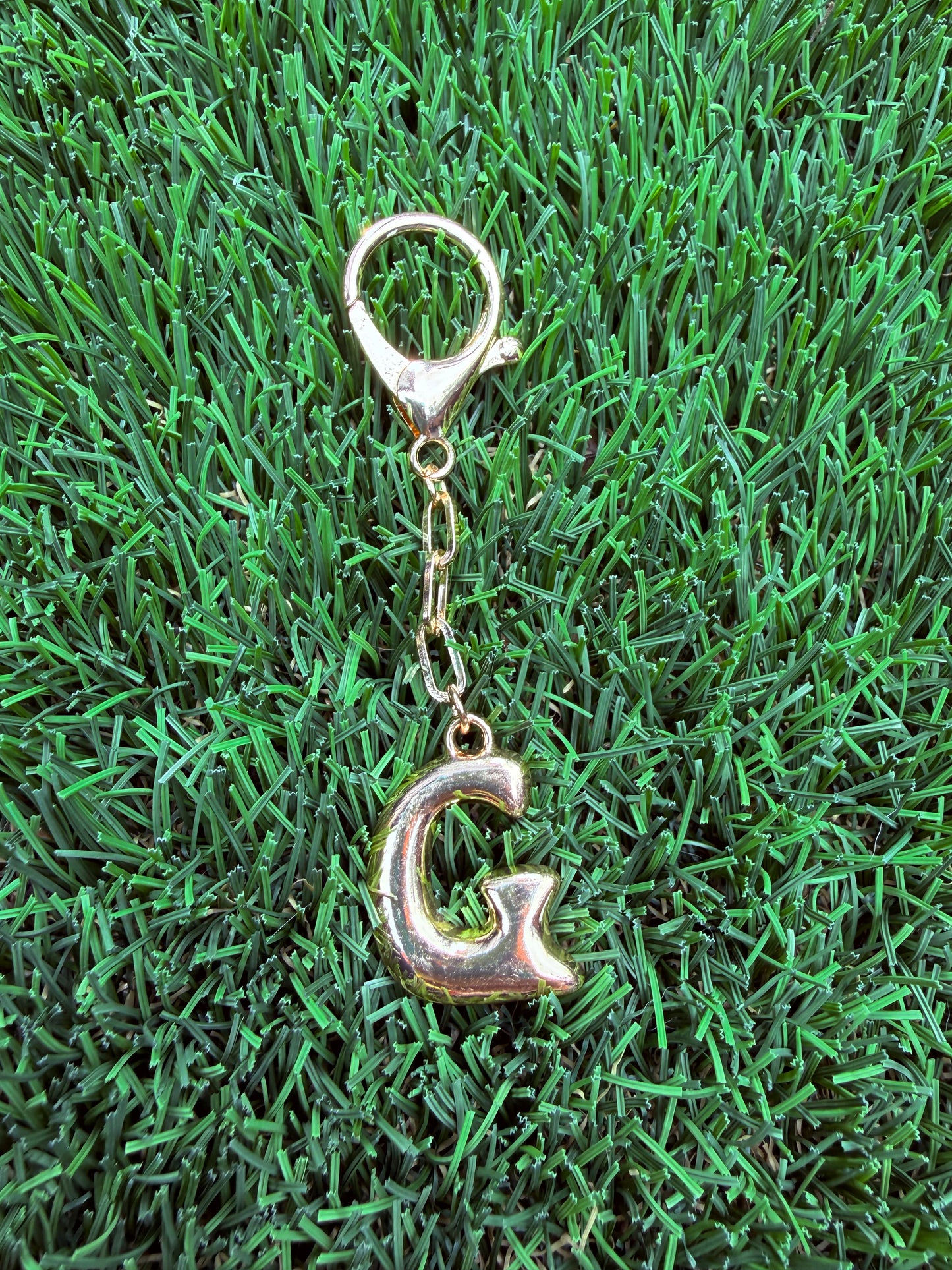 Gold Bubble letter charm