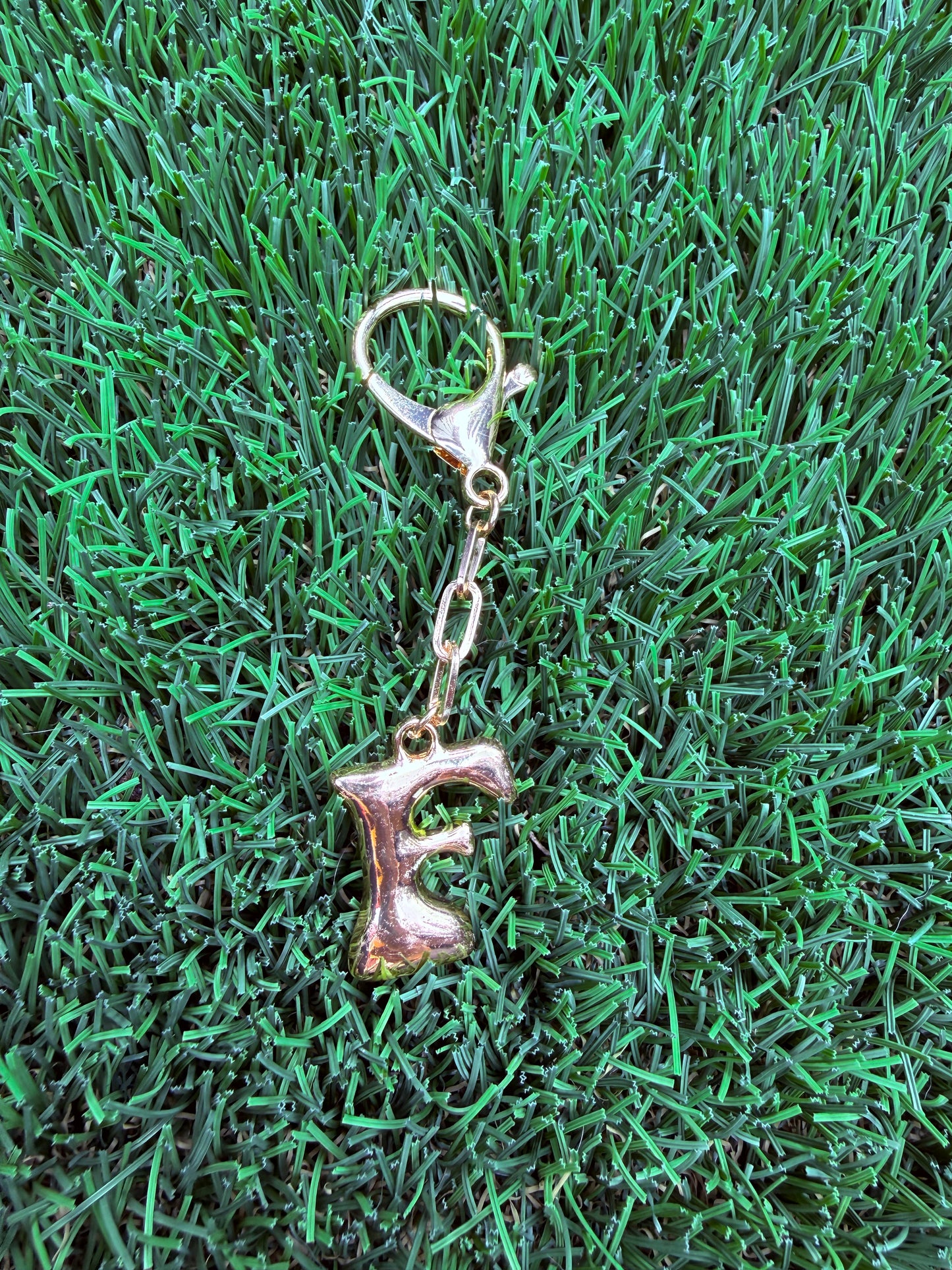 Gold Bubble letter charm