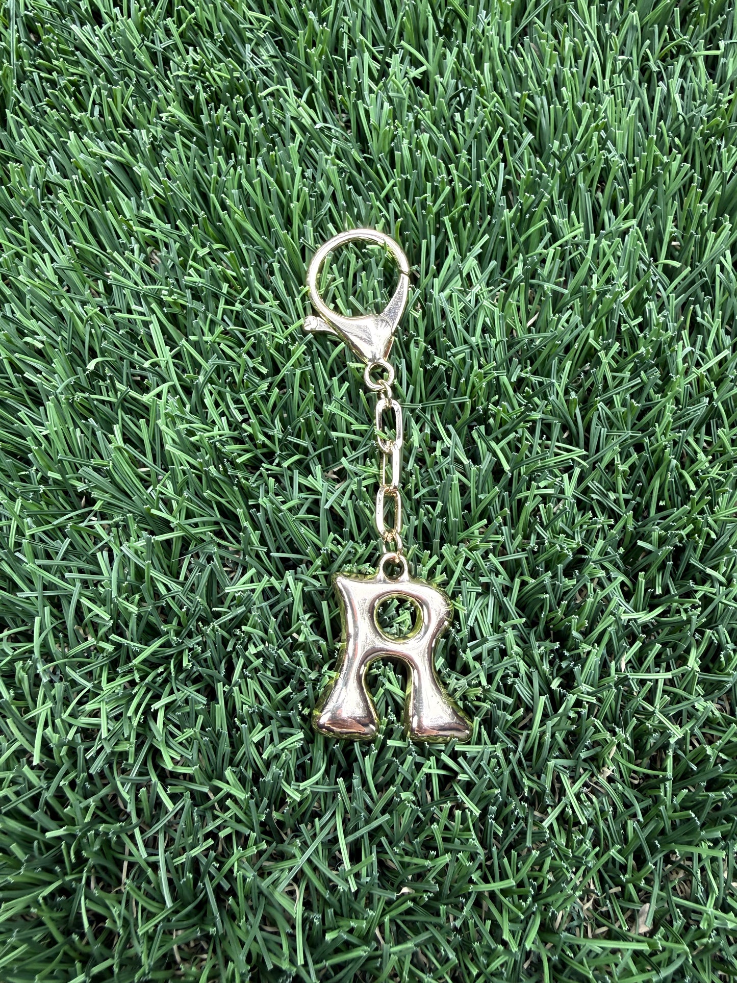 Gold Bubble letter charm