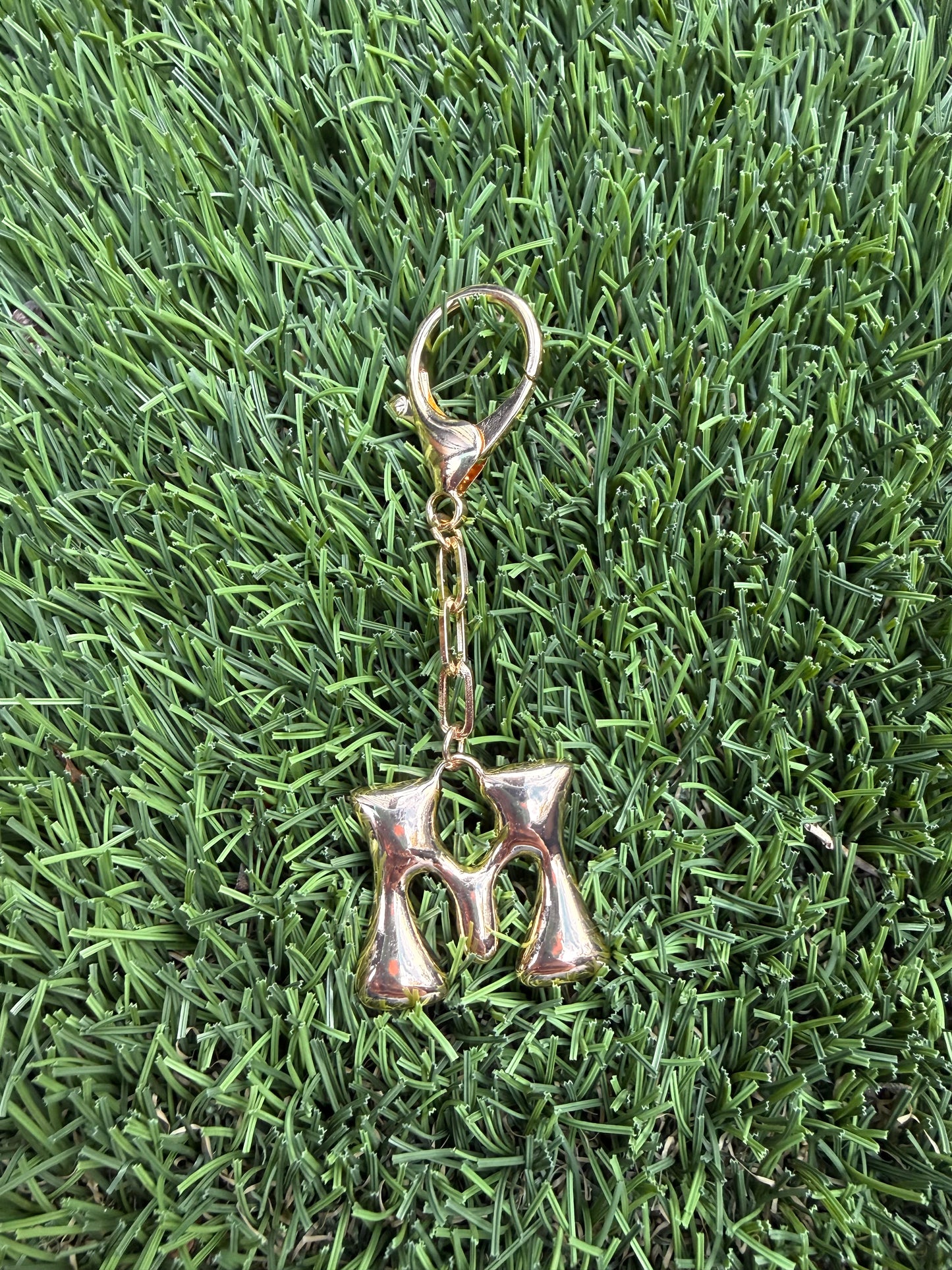 Gold Bubble letter charm