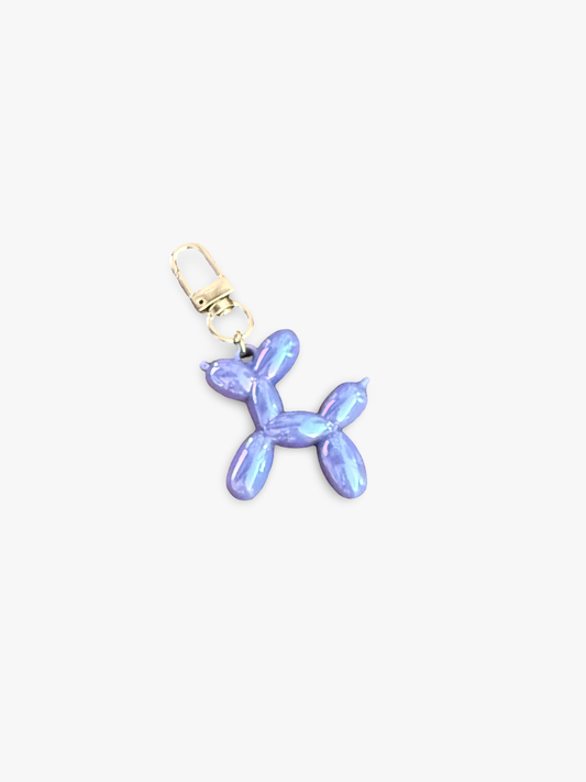 Purple iridescent balloon dog charm