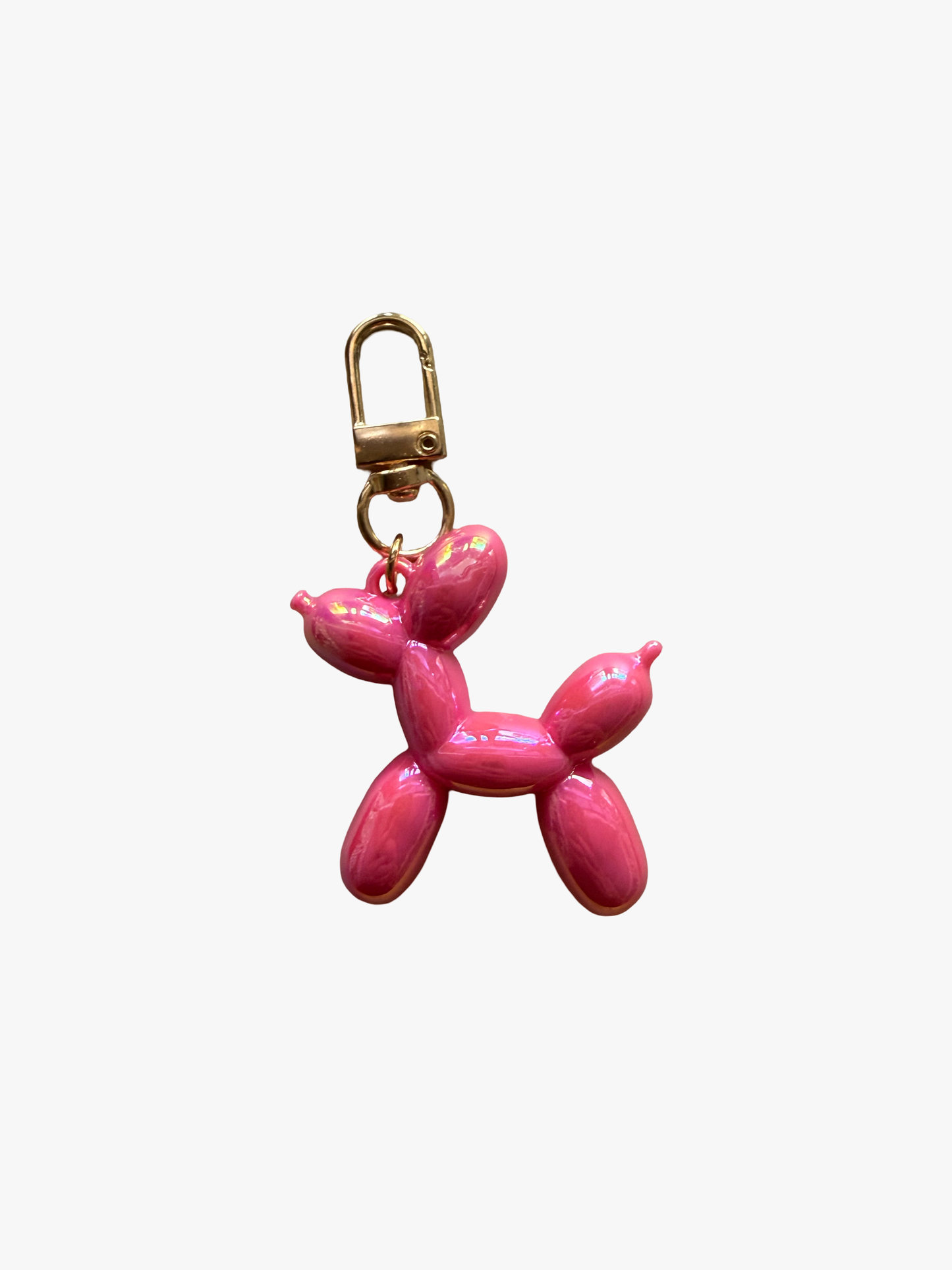 Hot pink iridescent balloon dog charm