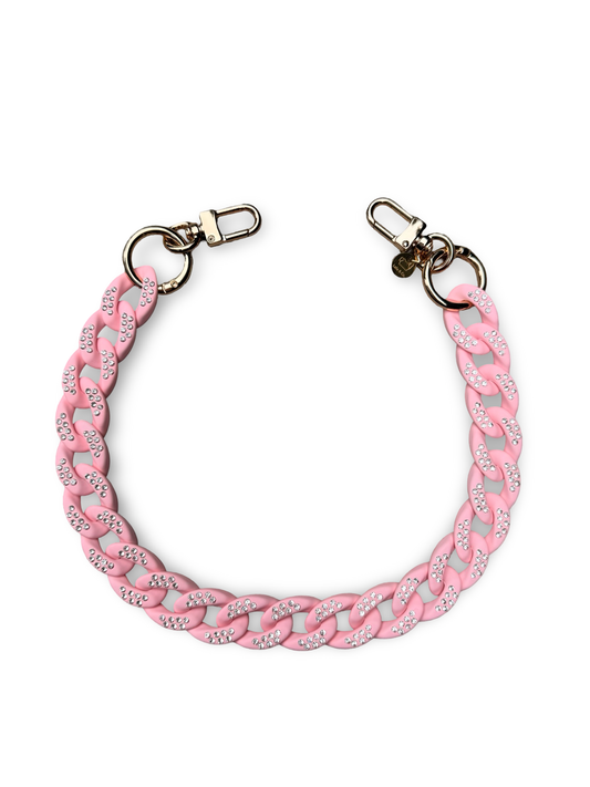 Matte baby pink glimmer mini chain