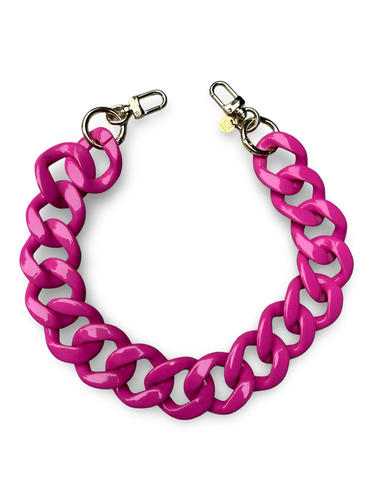 Hot pink flat link 3.3cm chain