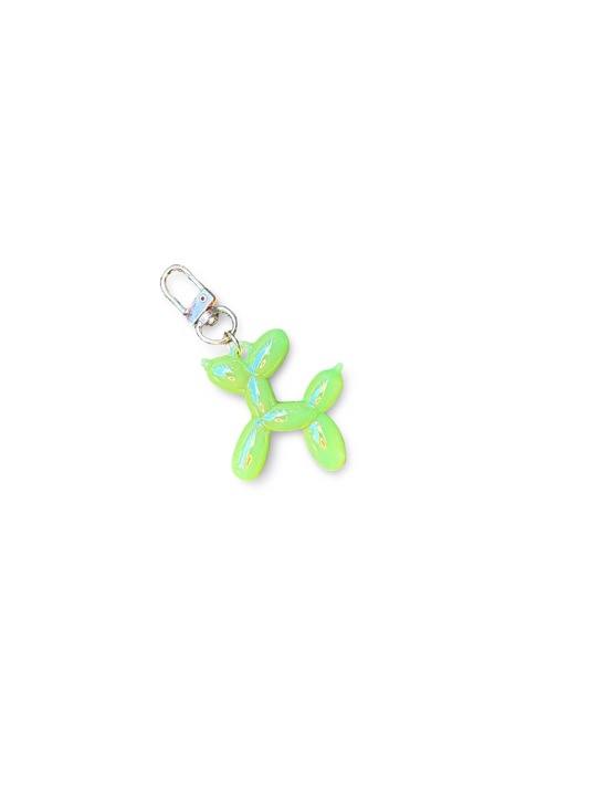 Iridescent green balloon dog charm