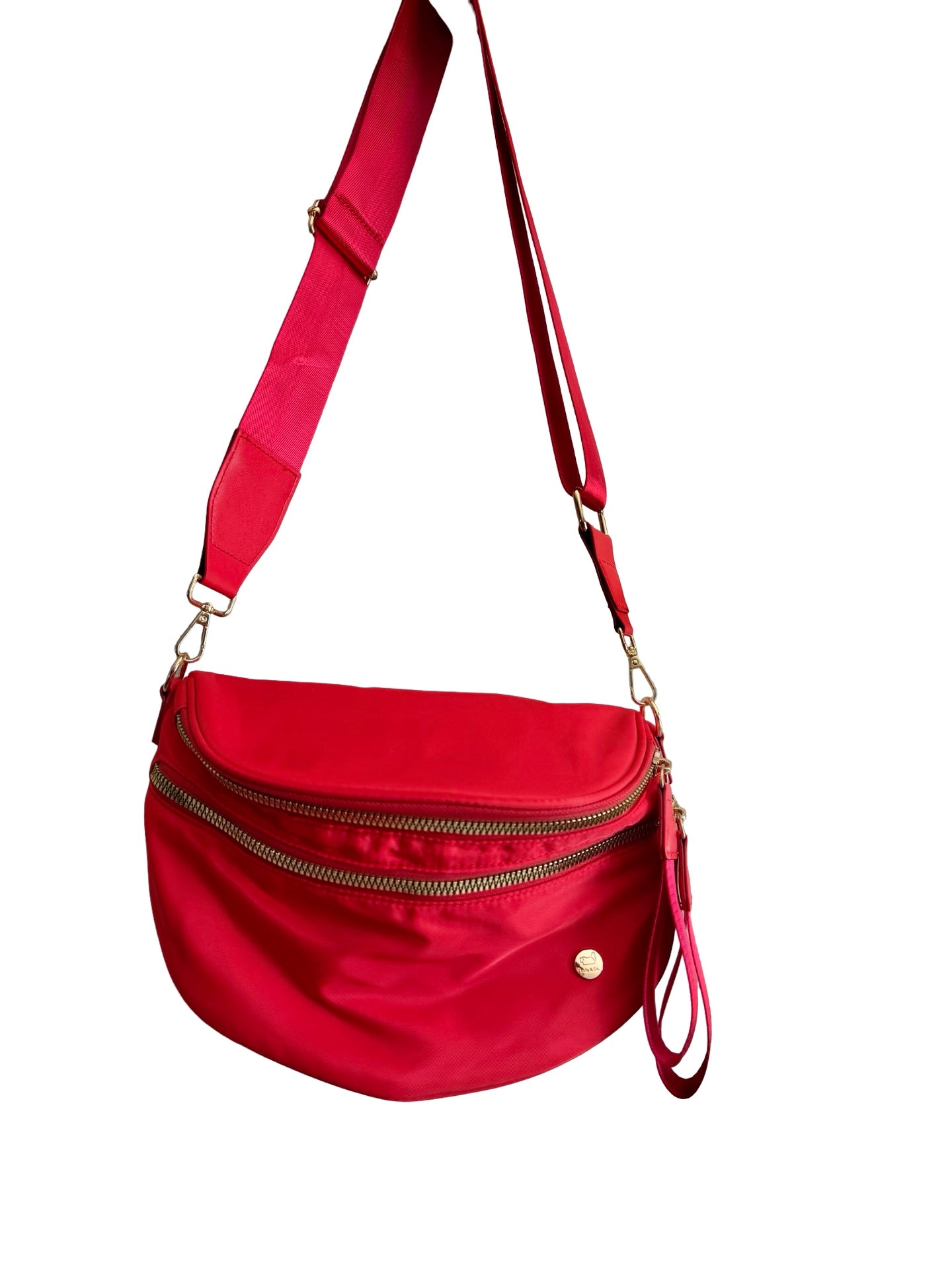 Solid red crossbody