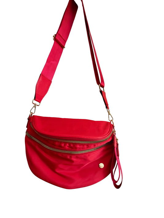 Solid red crossbody