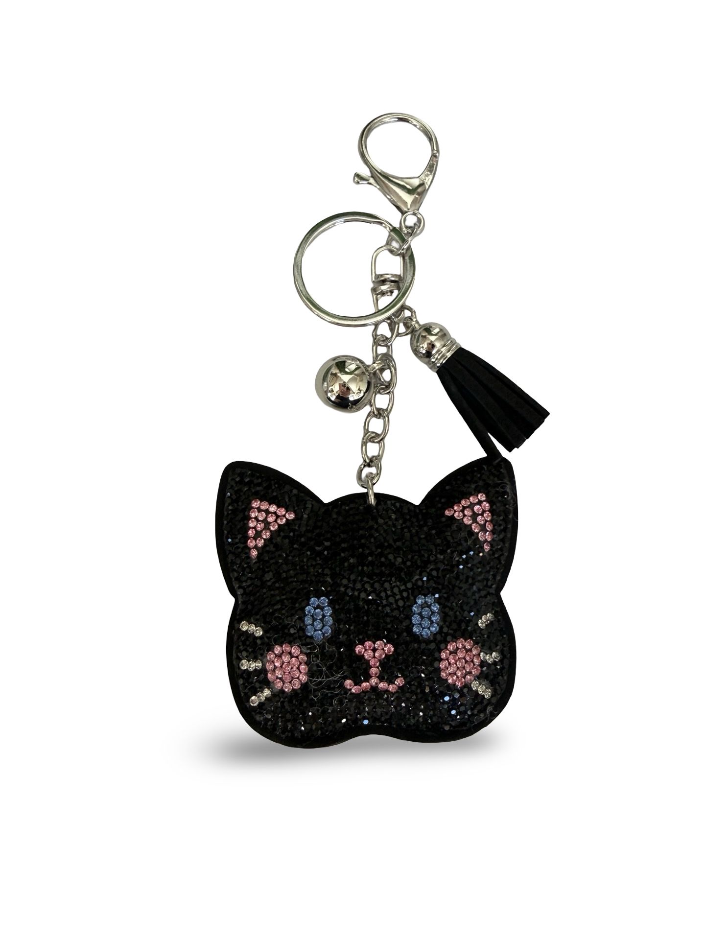 Black kitty face charm