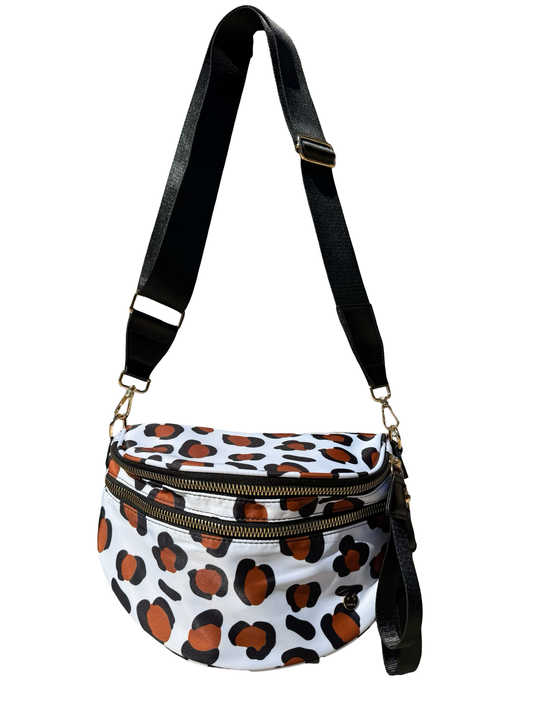 Brown spot leopard crossbody