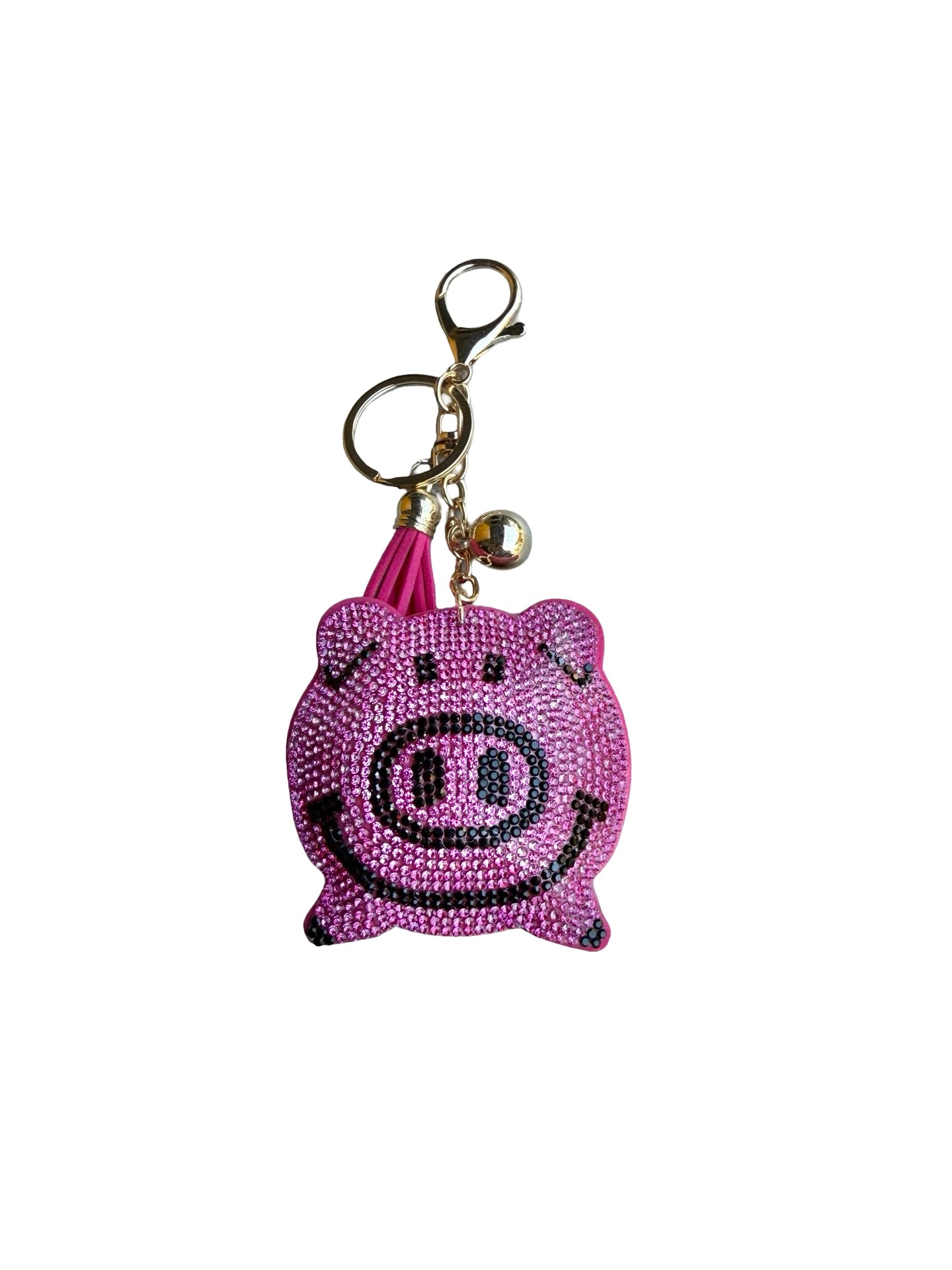 Pink pig bag charm