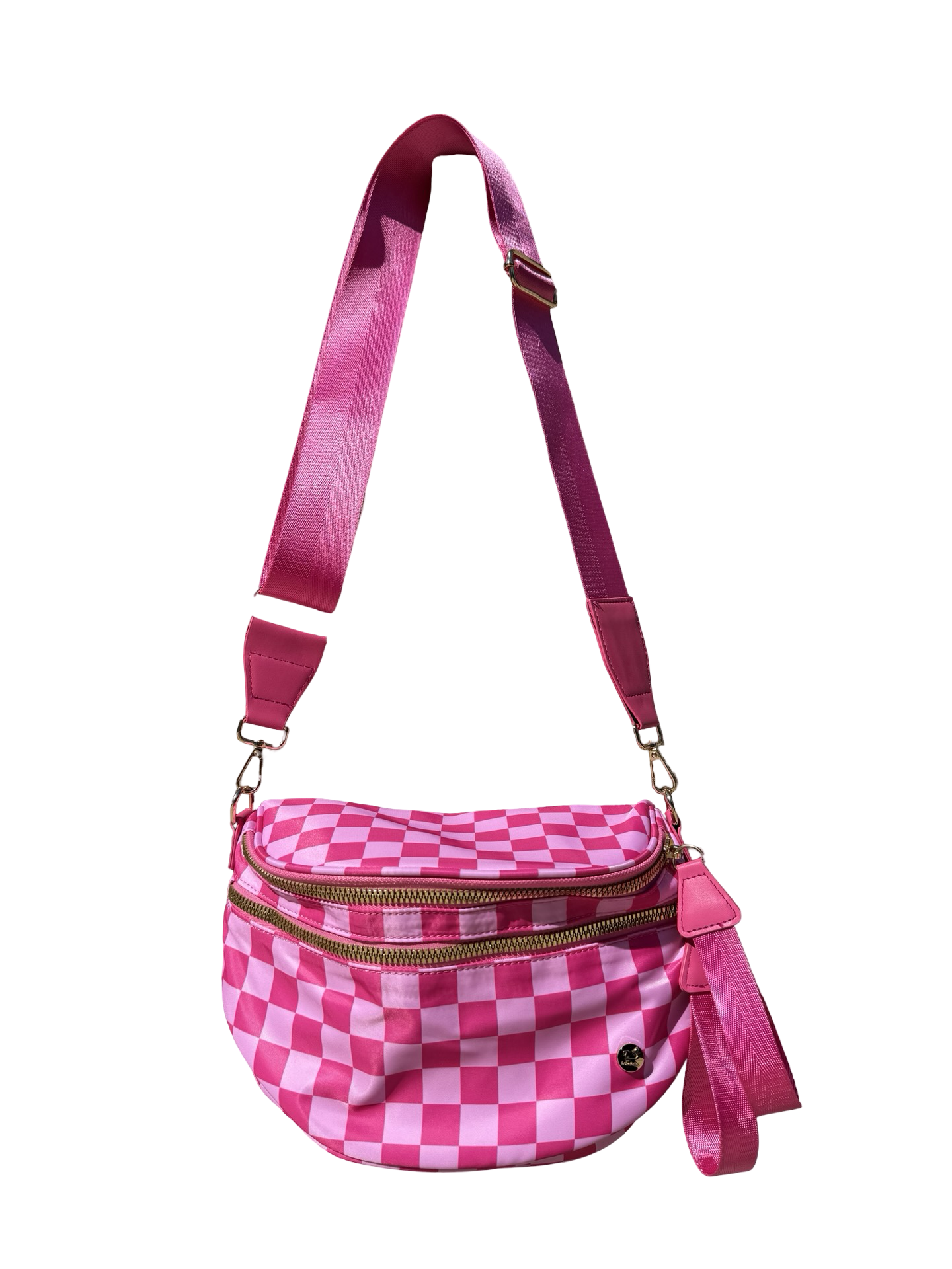 Hot pink and light pink crossbody