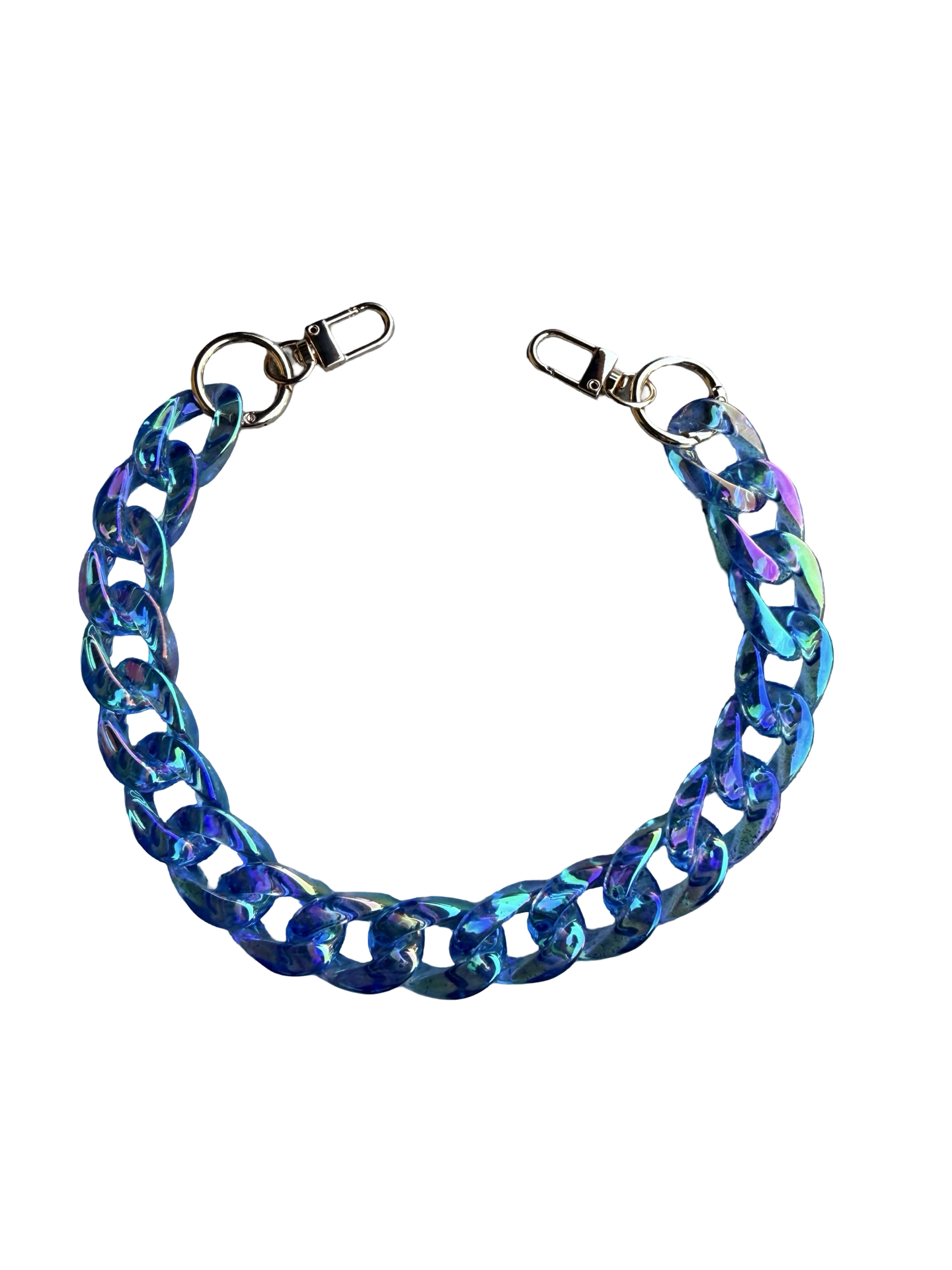 Blue opal small flat link