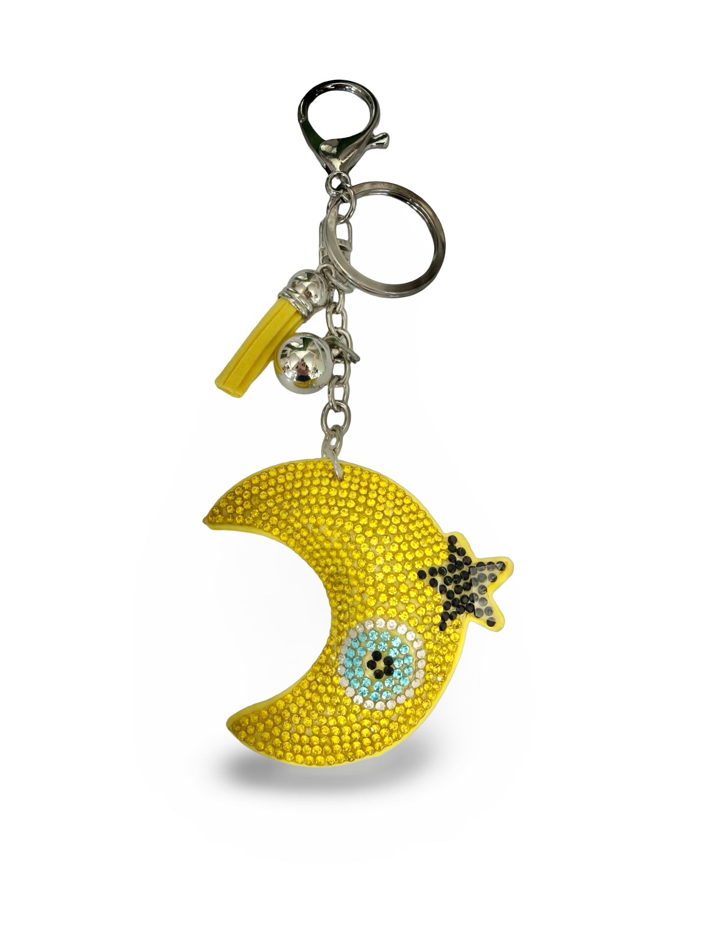 Yellow moon and star charm